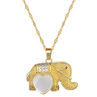 Collar de Elefante Chapado en Oro, Resistente al Agua, de Acero Inoxidable, Sin Deslustre, de Fanhua Jewelry, Éxito de Ventas en TikTok
