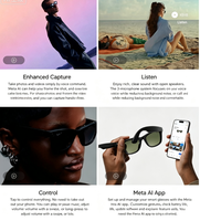 Lunettes intelligentes Meta Gen2 HEADLINE AI à commande vocale artificielle, enregistrement 3K