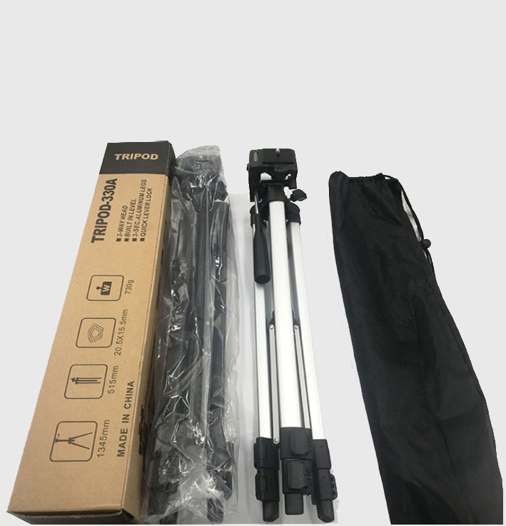Lightweight 330A Tripod Travelling Camera Tripod Stand Aluminum Alloy with Rocker Arm DSLR Camera Fishing Lamp Ring Light Stand