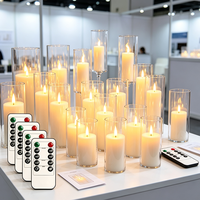 Bougies LED sans flamme 3D de 10 pouces à bouton tactile rechargeables, blanc chaud, scintillantes, avec télécommande, pour mariages et Diwali