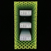 Enseigne lumineuse carrée personnalisée à effet miroir infini avec éclairage à changement de couleur RVB, lettres en acrylique 3D à LED