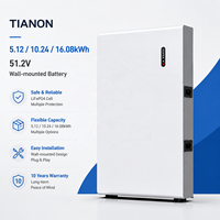 Batterie murale intelligente compatible 5kWh 10kWh 16kWh avec BMS, prise en charge du réseau hybride, LiFePO4 CAN pour la plupart des onduleurs courants et les systèmes ESS domestiques