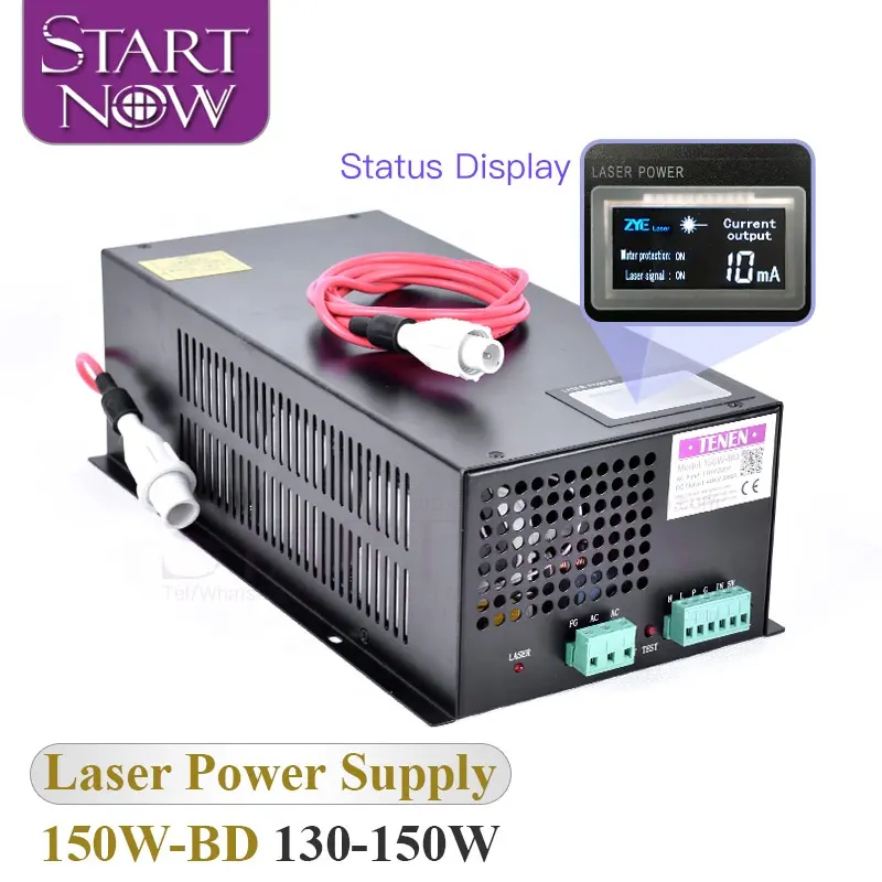 Startnow 150W-BD Catu Daya Laser 150W, Pipa Laser CO2 130W dengan Layar Tampilan