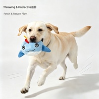 Jouet pour chien en peluche Dauphin qui couine et rebondit, avec balle élastique en TPR pour jeu interactif et divertissement autonome