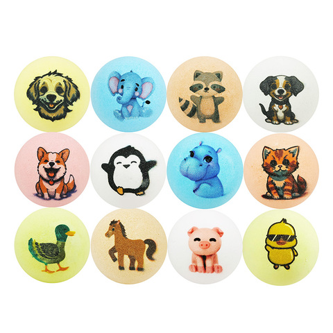 CALFLYN Custom Printed Animal Cute Bath Fizzies Set Manufacturer's Wholesale Supplies for Homes & Spa Bath Bombs for Kids