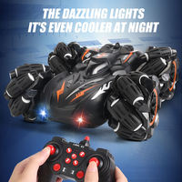 LASIVE TOYS 2.4G Télécommande Voiture de course Jouet Roues lumineuses Musique Haute Vitesse Stunt Drift Tumbling 7 Canaux Câble USB