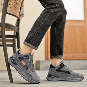 Nouvelles chaussures d'hiver pour hommes avec empeigne en PU artificiel chaud, chaussures décontractées imperméables et antidérapantes, chaussures de sport durables à semelle épaisse - Product Image 3