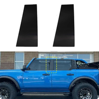 Ajustement pour Ford Bronco Sport 2021-23 accessoires extérieurs de voiture noir brillant colonne centrale autocollant porte cadre couverture fenêtre décoration