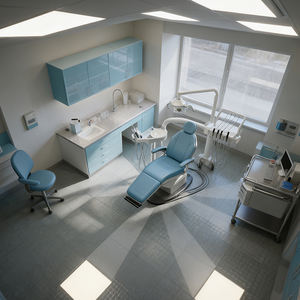 Set di Mobili Moderni Regolabili e Pieghevoli in Acciaio Inossidabile per Clinica Dentale, Include Poltrona Odontoiatrica, Tavolo per Trattamenti e Armadietto - Product Image 2