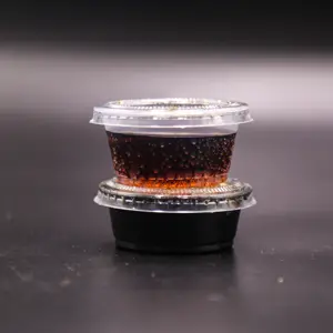 Disposable Pp Sauce Cup With Lid Small Plastic Containers 0.5oz 0.75oz 1oz 1.25oz 1.5oz 2oz