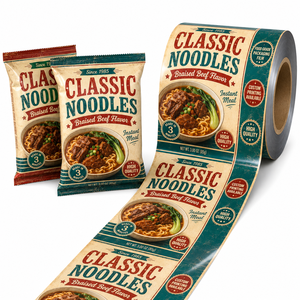 Pellicola in Plastica Laminata Stampata su Misura per Imballaggio Alimentare, Resistente all'Umidità, per Confezionamento di Noodle Istantanei e <span class=keywords><strong>Ramen</strong></span> - Product Image 5