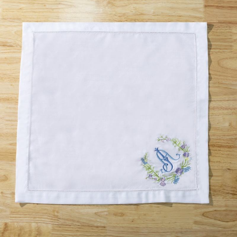 floral monogram embroidered