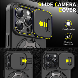 Objectif fenêtre coulissante 360 rotation voiture montage anneau support étui de téléphone pour iPhone 16 15 14 <span class=keywords><strong>13</strong></span> Pro Max multi-fonction couverture de téléphone - Product Image 4