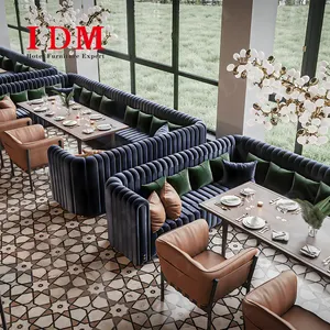 ריהוט מסעדת מזון מהיר תא ישיבה מודרני נמכר שולחנות עץ למסעדה ערכות שולחן וכיסאות