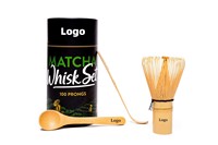 Ensemble fouet à matcha en bambou long Chasen éco-responsable, prix de gros le plus bas, avec emballage de voyage en bambou personnalisé et gravure de logo