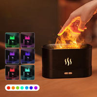 Vente directe ultrasonique Air huile essentielle lampe flamme de feu lampe led 7 couleurs avec brume arôme diffuseur d'huile essentielle pour chambre à coucher
