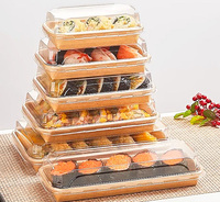 Boîte alimentaire jetable biodégradable de qualité alimentaire emballage en papier boîte à sushi plateau de pulpe de sushi en papier recyclé à emporter