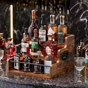 Rak <span class=keywords><strong>Display</strong></span> Wine Multilayer, Rak Bumbu Dapur Kombinasi Besi-Kayu, Rak Penyimpanan Sachet Kopi Model Bertingkat - Product Image 2
