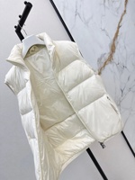 Gilet d'hiver matelassé double face imperméable de haute qualité pour femme, col montant, fermeture éclair, tissu en toile respirant