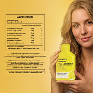 Integratore Liquido Naturale a Base di Erbe per la Protezione del Fegato e il Sollievo dalla Sbornia al Gusto di Arancia, Etichetta Privata OEM ODM Fornitore Globale - Product Image 3