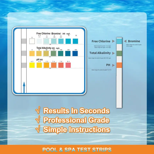 Bandelettes de test de la qualité de l'eau <span class=keywords><strong>pour</strong></span> <span class=keywords><strong>piscine</strong></span>, spa et jacuzzi, 4 paramètres - Product Image 5