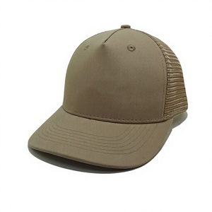 Gorra Trucker Personalizada al por Mayor, 5 Paneles, Color Caqui, Malla Trasera, Cierre a Presión, con Logotipo Personalizado, Perfil Medio, Estructurada, Precurvada - Product Image 2