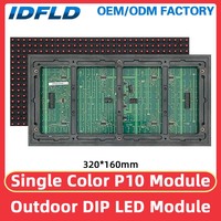 Pantalla LED para Exteriores P10, Módulo LED DIP Impermeable, Señalización Digital LED, Animación de Píxeles LED, HUB12, Panel LED de un Solo Color