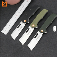 Couteau pliant en acier D2 avec pivot à roulement à billes, manche en Micarta, lame finition Stonewashed, couteau de poche EDC pour le camping, la randonnée et les activités de plein air