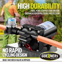 Pompe à eau à membrane auto-amorçante robuste 12V DC 22,7 LPM 4,8 bars pour système d'eau potable hors réseau en cabane