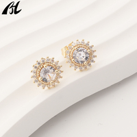 Nouvelle mode de boucles d'oreilles en laiton plaqué or 18 carats, ensemble de bagues, bijoux en cristal pour mariages, fêtes, cadeaux de fiançailles