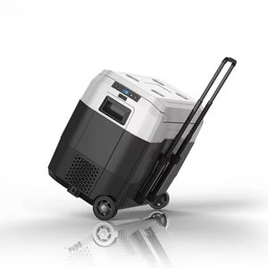 ตู้เย็นประหยัดพลังงาน 40 ลิตร 50 ลิตร ใช้ไฟ DC 12V 24V สำหรับรถบรรทุก รถยนต์ ตู้แช่แข็งแบบพกพาสำหรับตั้งแคมป์กลางแจ้ง พร้อมล้อและคันลาก - Product Image 1