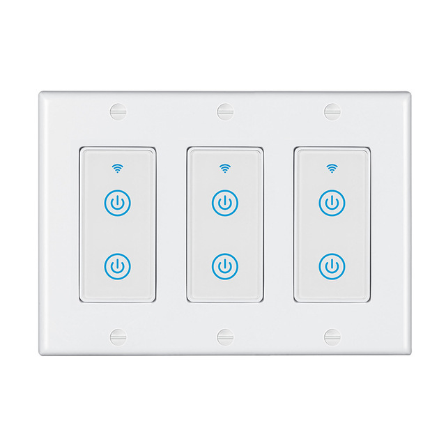 Us Standard Smart Touch Switch 2 Way Triple Switch Wifi Remote Control