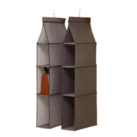 Penderie pliable en panneau de densité non tissé imprimé au design classique, sac de rangement suspendu 50L, respirant et portable pour la maison