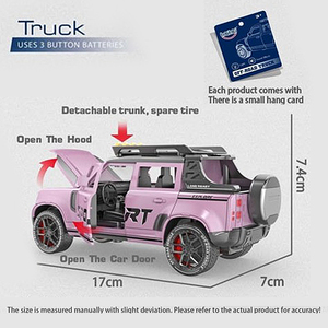 Camion à inertie Jinying à l'échelle 1:30 avec lumières et sons, véhicule tout-terrain, modèle de voiture en plastique pour garçons, collection pour enfants, cadeau - Product Image 5
