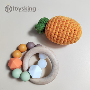 Nuevo diseño de regalos de Pascua para bebés, juego de ganchillo, <span class=keywords><strong>Amigurumi</strong></span>, zanahoria, juguete suave, pulsera de silicona, sonajero de madera, mordedores para bebés Etsy - Product Image 3