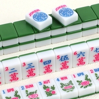 Juego de Mahjong de Melamina de Lujo Estilo Americano de 166 Piezas, Color Verde Wowu, en Caja Personalizada para Regalo y Juego de Mesa