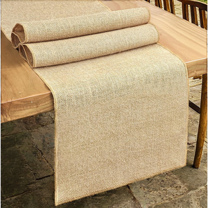 Chemin de table en toile de jute tissée imprimée style rétro 30x275cm pour la décoration de la maison, des hôtels, des mariages, des fêtes de Noël et de la cuisine - Product Image 2