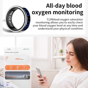 Monitor de Salud del Sueño, Contador de Calorías, Distancia, Rastreador de Actividad Física, Pantalla Táctil <span class=keywords><strong>LED</strong></span>, Anillo Inteligente con Estuche de Carga - Product Image 4