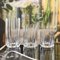 Verres à eau et à café glacé en cristal côtelé rétro sans plomb, idéaux pour la maison, les bars, les restaurants et les fêtes - Vente en gros