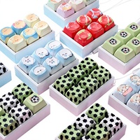 En gros, Porte-clés mini-jouet anti-stress à 6 touches avec interrupteur mécanique, en forme d'animal, motif dessin animé mignon, avec capuchon de touche PBT Push-Pop et fonction clicker anti-stress