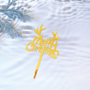 ท็อปเปอร์เค้กอะคริลิคคริสต์มาสลายน้ำผึ้งและรสหวาน แบบสองชั้น ของตกแต่งงานปาร์ตี้สุขสันต์วันคริสต์มาส - Product Image 5