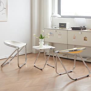 Mesa de centro plegable, mesa auxiliar pequeña para sala de estar, dormitorio, estilo nórdico, marco de Metal plegable, parte superior blanca - Product Image 2