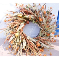 Couronne d'oreille artificielle faite à la main de 24 pouces, décoration de Thanksgiving pour la maison, automne, W06242