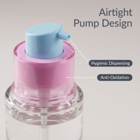 Flacon en verre cylindrique à épaule plate de 30 ml (1 oz) pour fond de teint, personnalisé, rose, dépoli, pour crème
