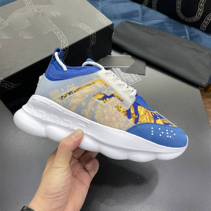 Sneakers décontractées Chain Reaction de qualité supérieure pour hommes, chaussures de créateur de luxe à plateforme, baskets réfléchissantes vintage pour hommes - Product Image 3