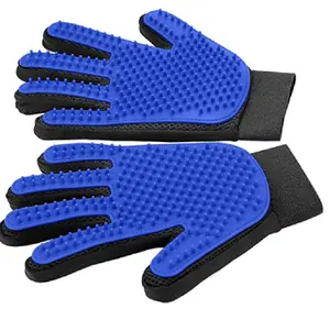 Grooming Gloves Manufacturer Pet Hair Remover Pet Cleaning Brush Rubber 5 Fingers Deshedding Pet Grooming Gloves For Dog Animals Bathing