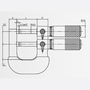 Micrómetro de límite 0-25-50 mm para control de lotes de piezas de diámetros externos, fabricado en China - Product Image 3
