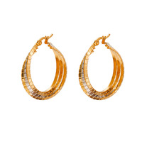 Anting Lingkaran Bola Emas Stainless Steel Anting Lingkaran Berhias Manik-Manik Perhiasan Minimalis Hipoalergenik Ringan untuk Wanita dan Remaja Putri