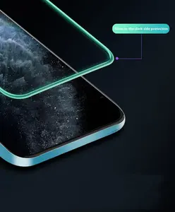 Protecteur d'écran lumineux en <span class=keywords><strong>silicone</strong></span> multicolore phosphorescent 9h en verre trempé pour <span class=keywords><strong>Iphone</strong></span> 11 12 13 14 Pro Max - Product Image 3