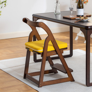 Chaise d'étude réglable en hauteur pour enfants, en bambou, rotin et noyer, avec coussin de siège, pour les élèves du primaire, chaise de bureau d'écriture - Product Image 4